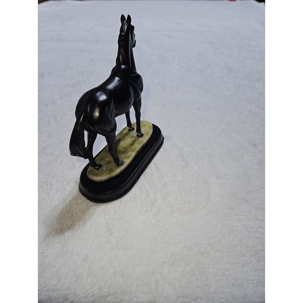 Black Horse Figurine Statue 4" Home Décor Collectible Decoration Sculpture Gift - Picture 3 of 5